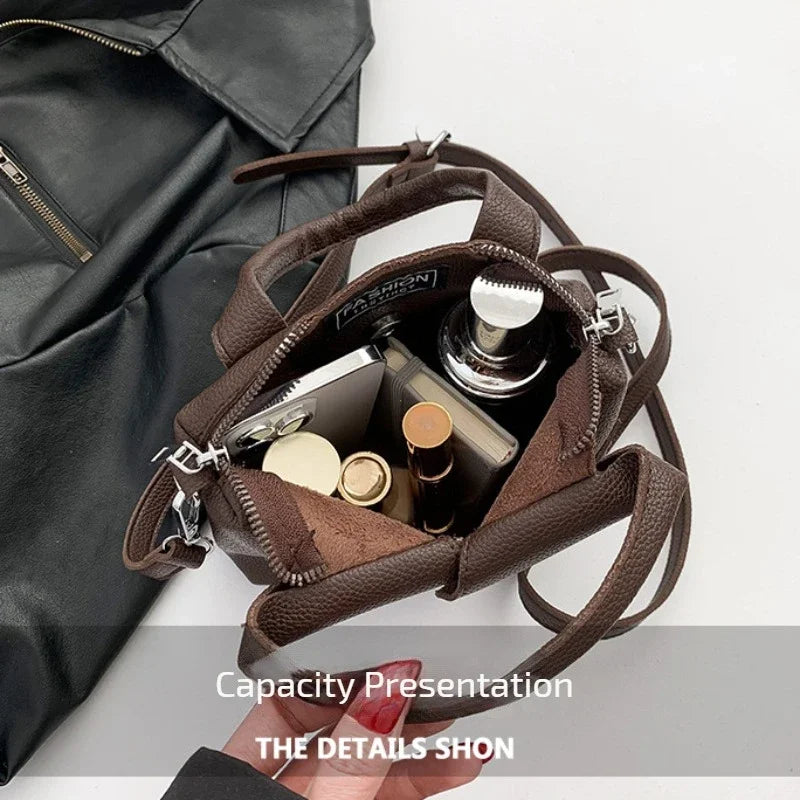 PU Square Compact Shoulder and Crossbody Bags Zipper Unique Design High Quality Hand Bags for Women 2026 Designer Style Bolso
