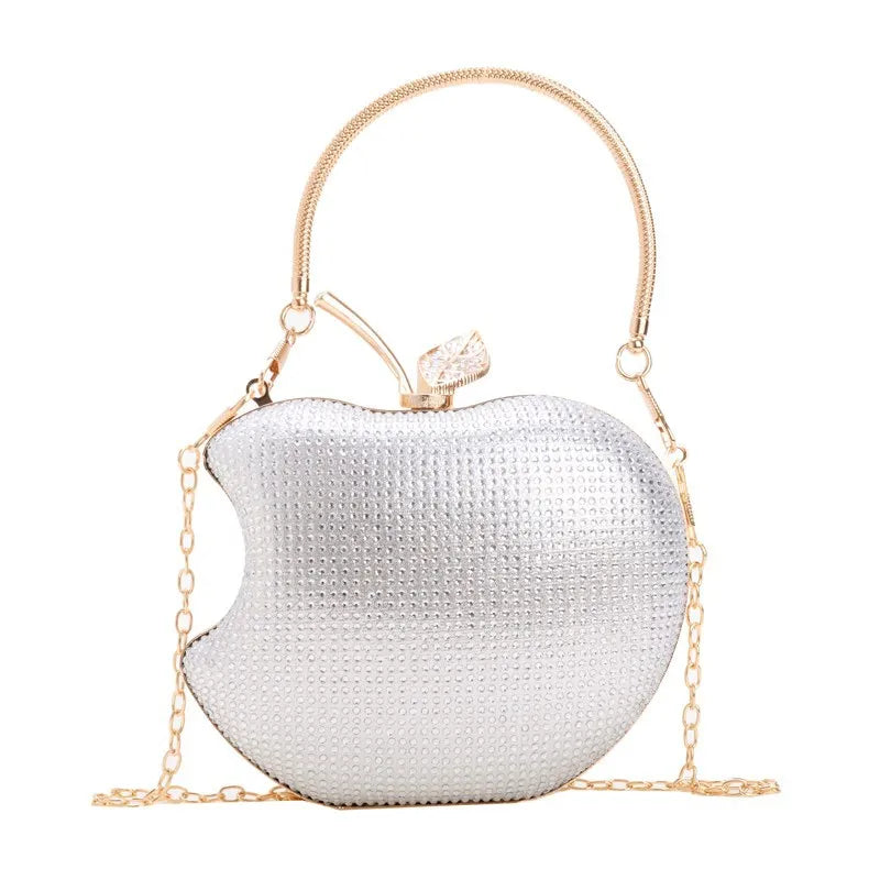 Apple Rhinestone Crystal Clutch