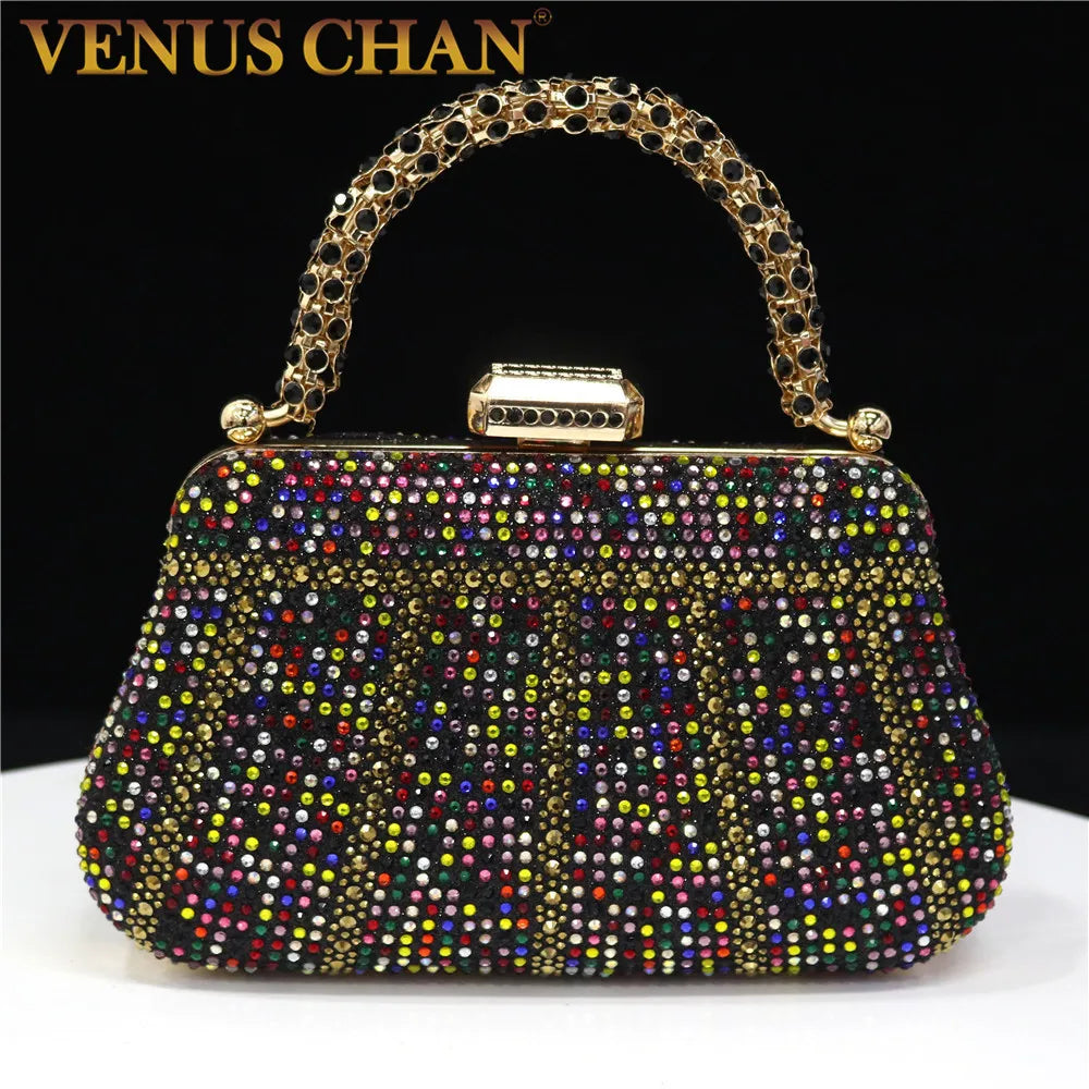 Rhinestone Handle Evening Clutch
