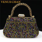 Rhinestone Handle Evening Clutch