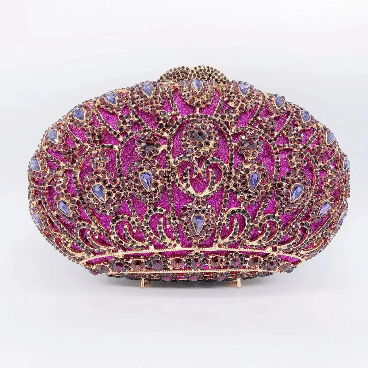 Hollow Rhinestone Tassel Clutch