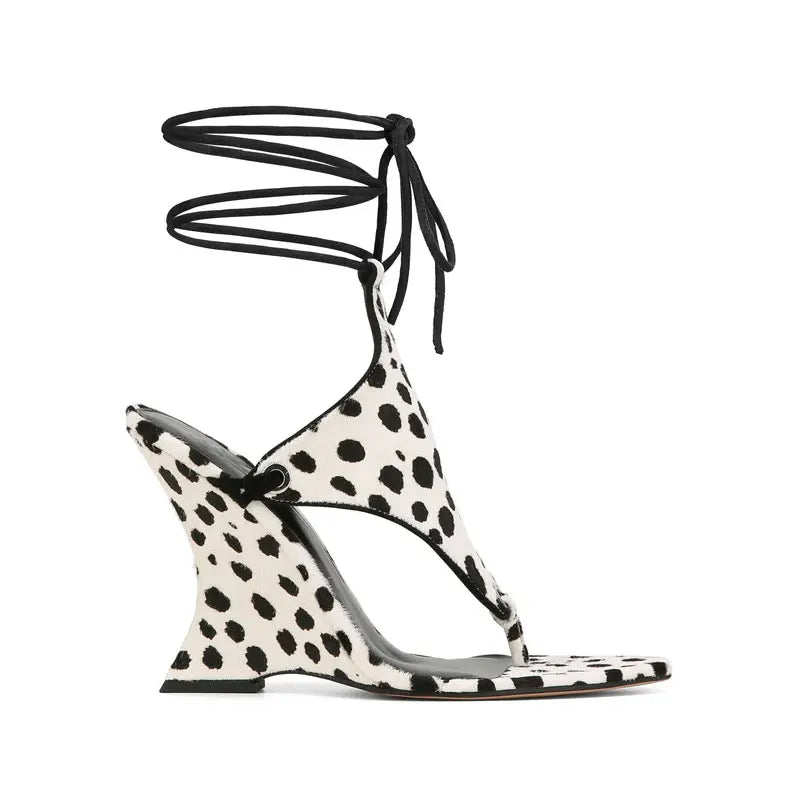 Lace Up Wedge Sandals