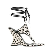 Lace Up Wedge Sandals