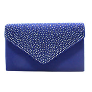 Satin Rhinestone Envelope Clutch