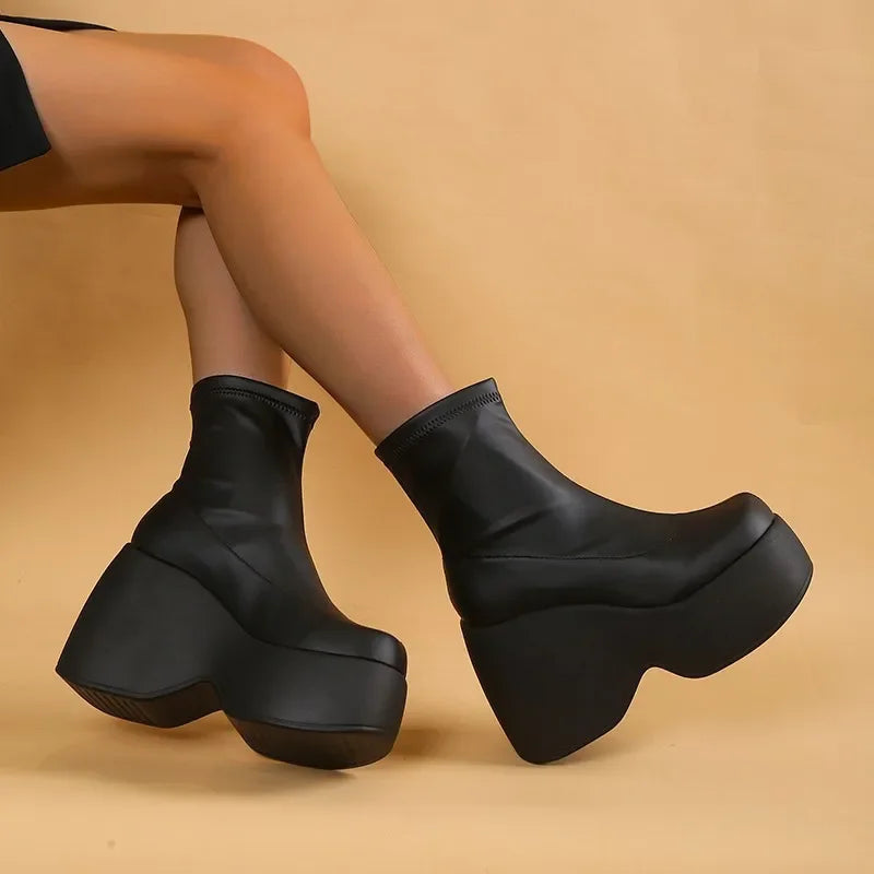 Gothic Platform Ankle Boots