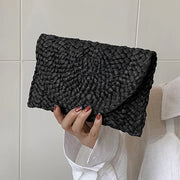 Straw Knitted Envelope Clutch