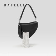 Leather Tassel Saddle Bag