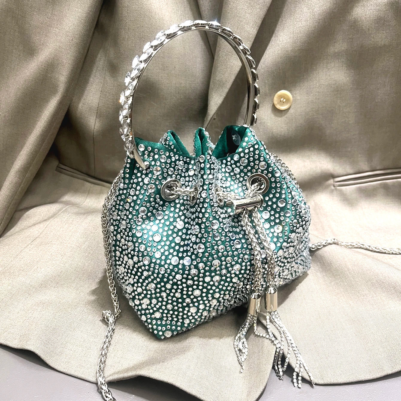 Crystal Bucket Evening Bag