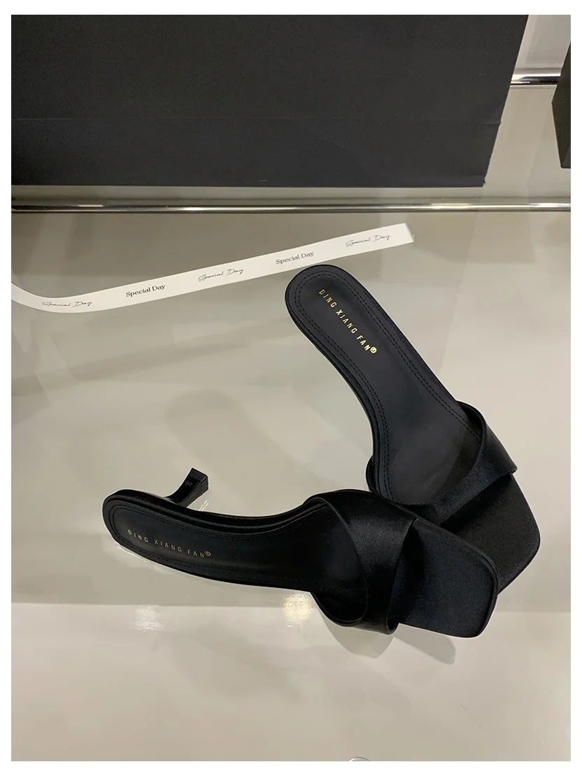 Patent Open Toe Mules