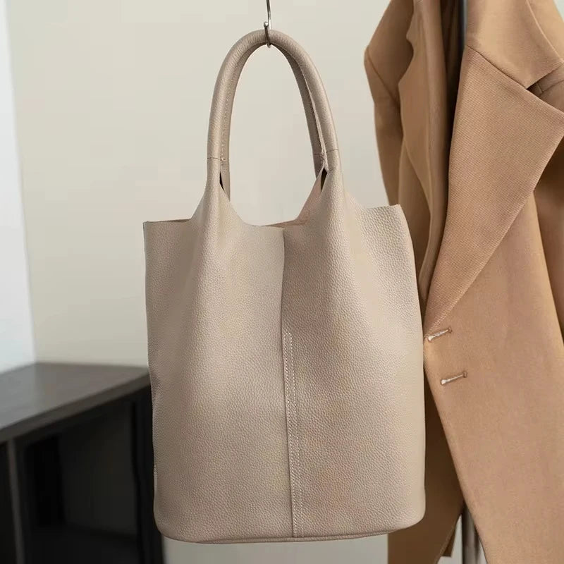 Soft Cowhide Bucket Tote