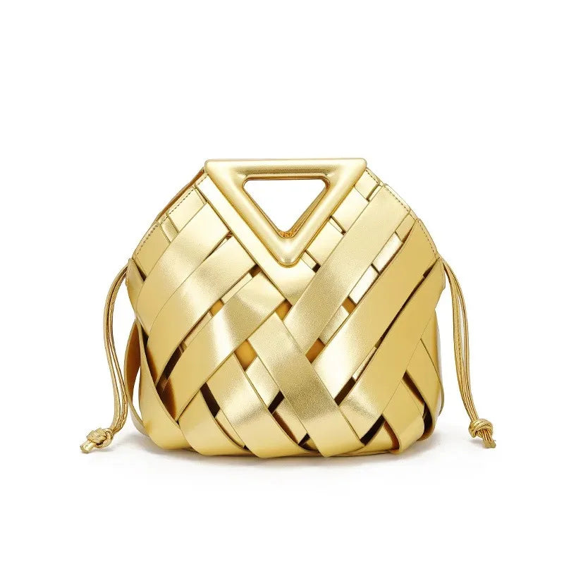 Woven Vegan Leather Tote