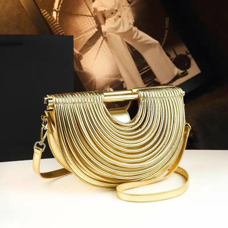 Handwoven Half Moon Handbag
