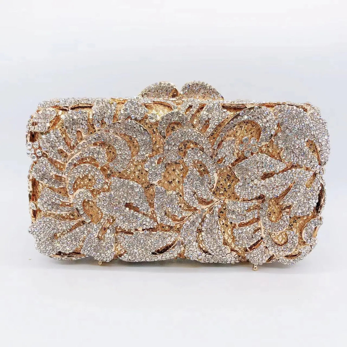 Hollow Rhinestone Tassel Clutch