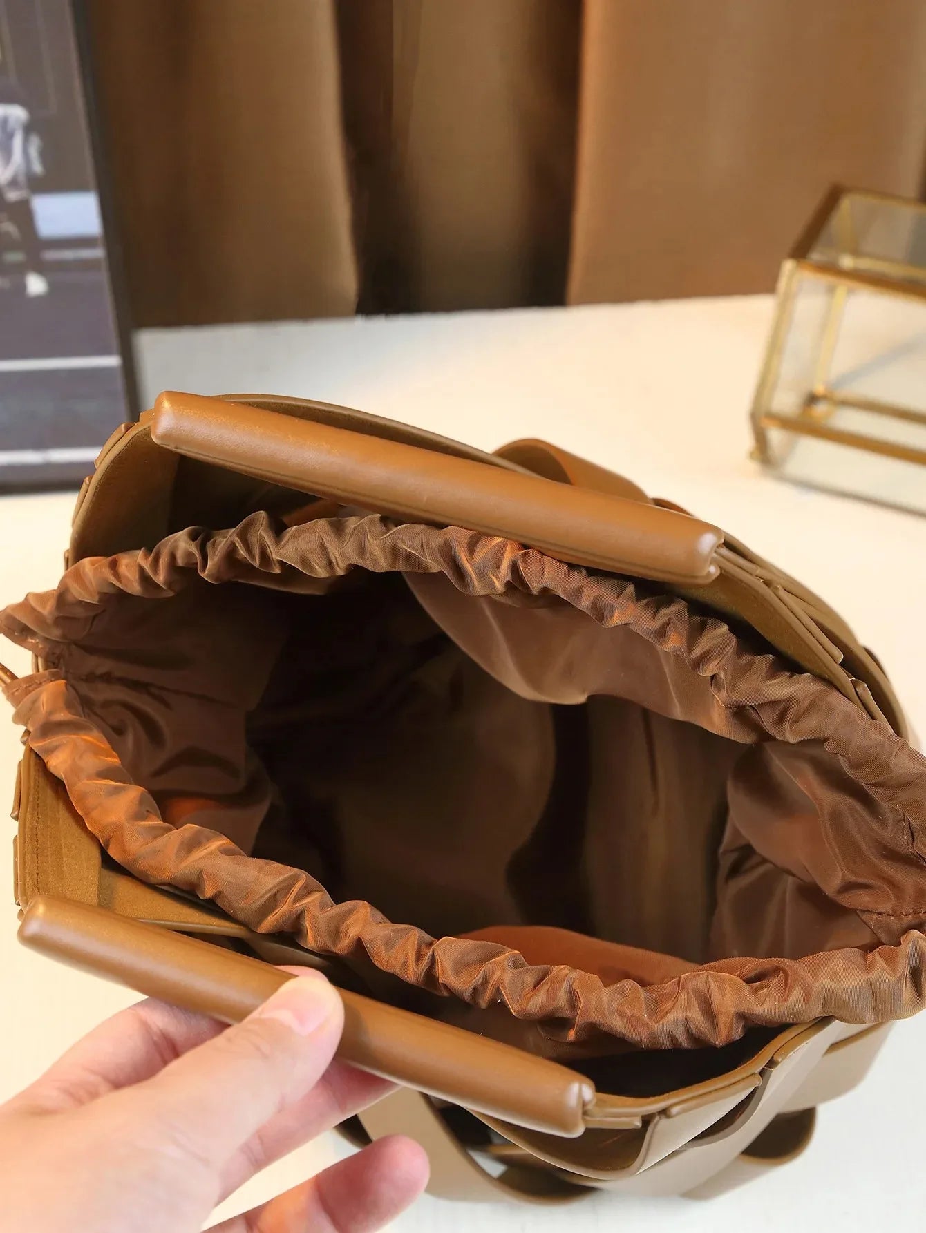 Woven Vegan Leather Tote