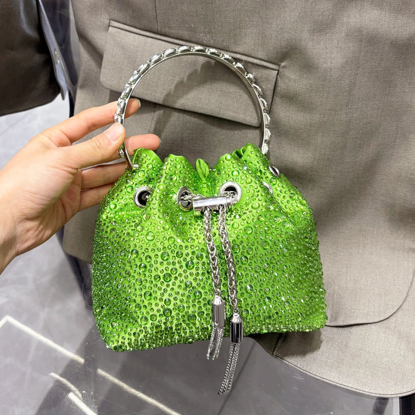 Crystal Bucket Evening Bag