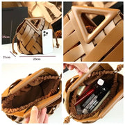 Woven Vegan Leather Tote