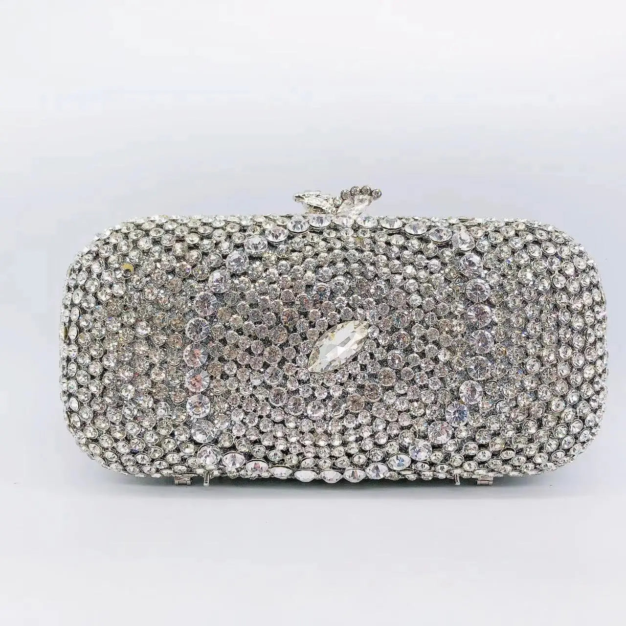 Hollow Rhinestone Tassel Clutch
