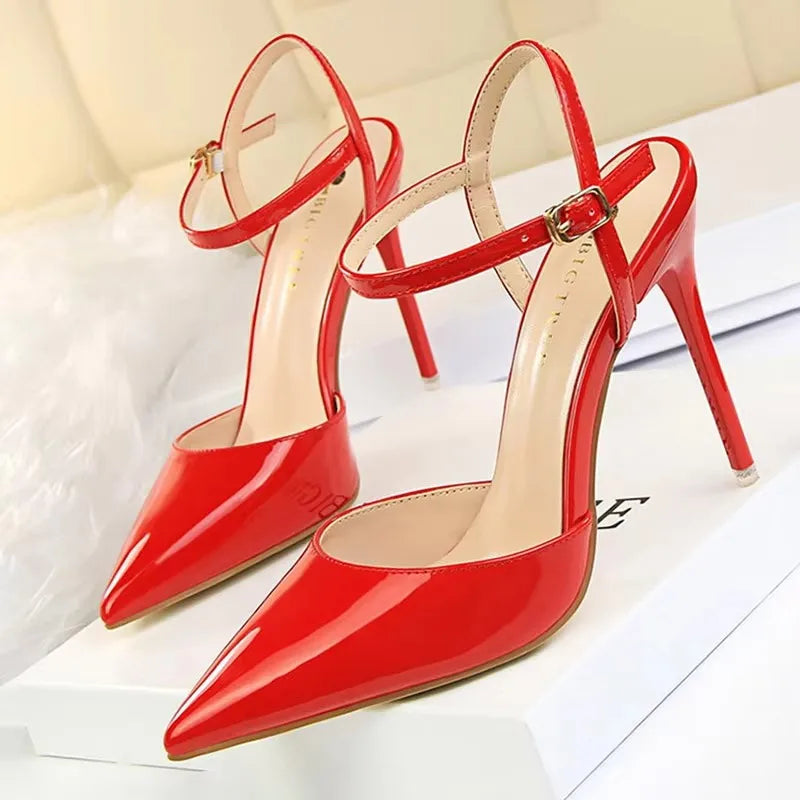 Patent Stiletto Evening Pumps