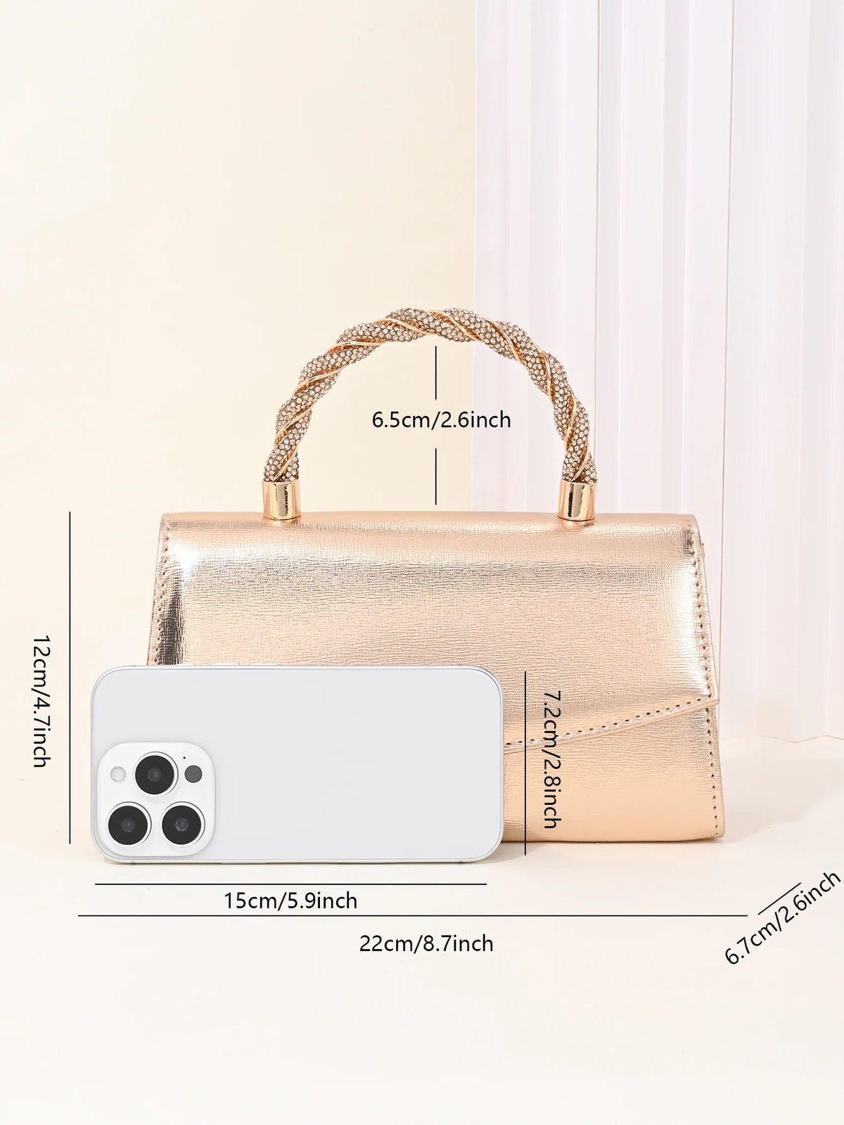 Rose Gold Crystal Clutch