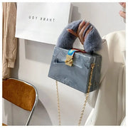 Faux Fur Box Clutch