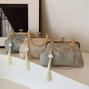 Embroidered Silk Square Clutch