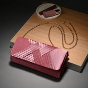 Striped Envelope Shoulder Clutch