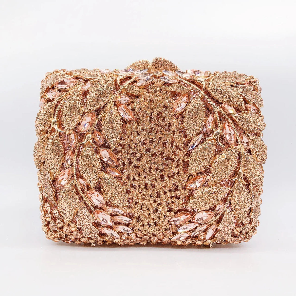 Hollow Rhinestone Tassel Clutch