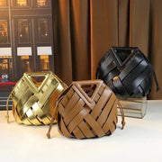 Woven Vegan Leather Tote