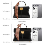 Scarf Detail Leather Handbag