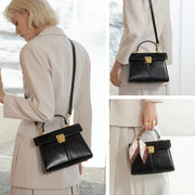 Scarf Detail Leather Handbag