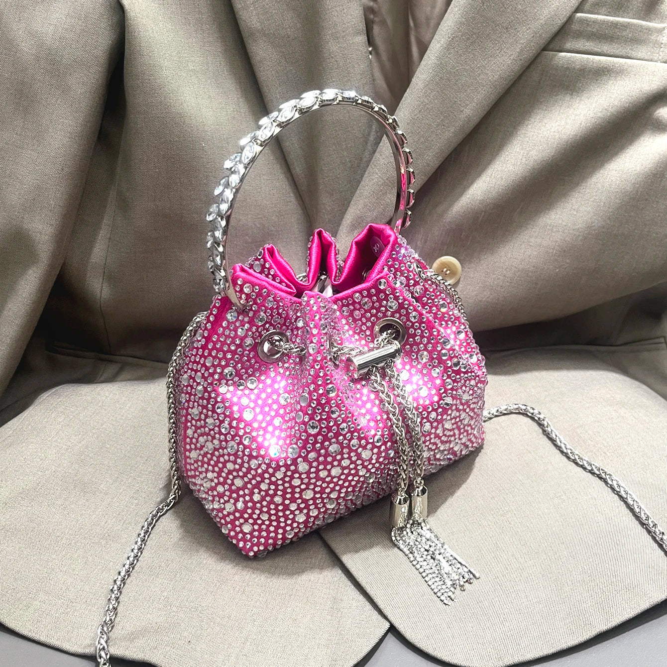 Crystal Bucket Evening Bag