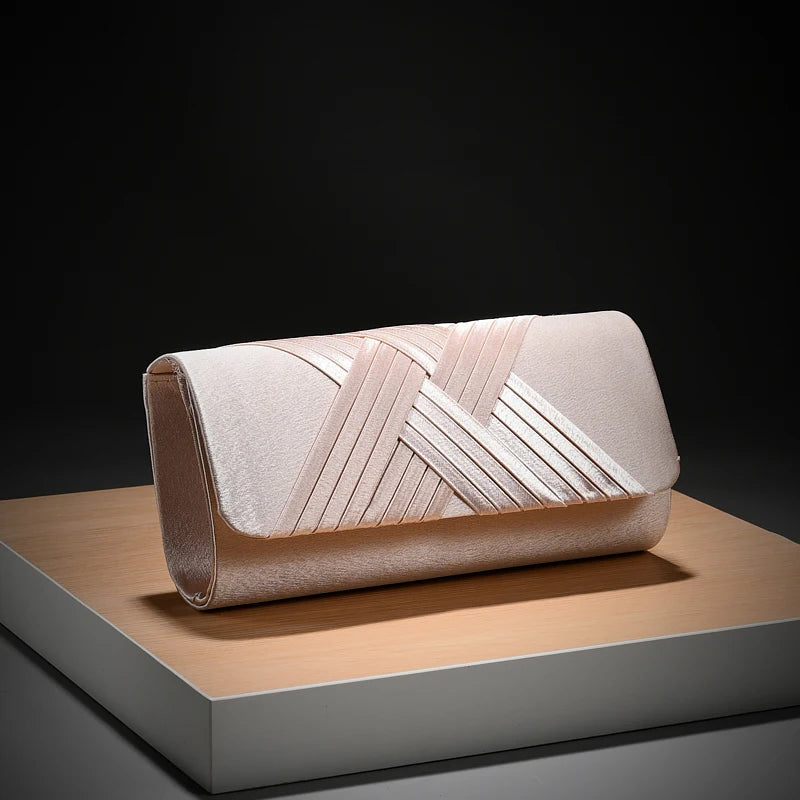 Striped Envelope Shoulder Clutch