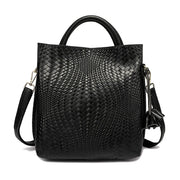 Woven Cowhide Commuter Handbag