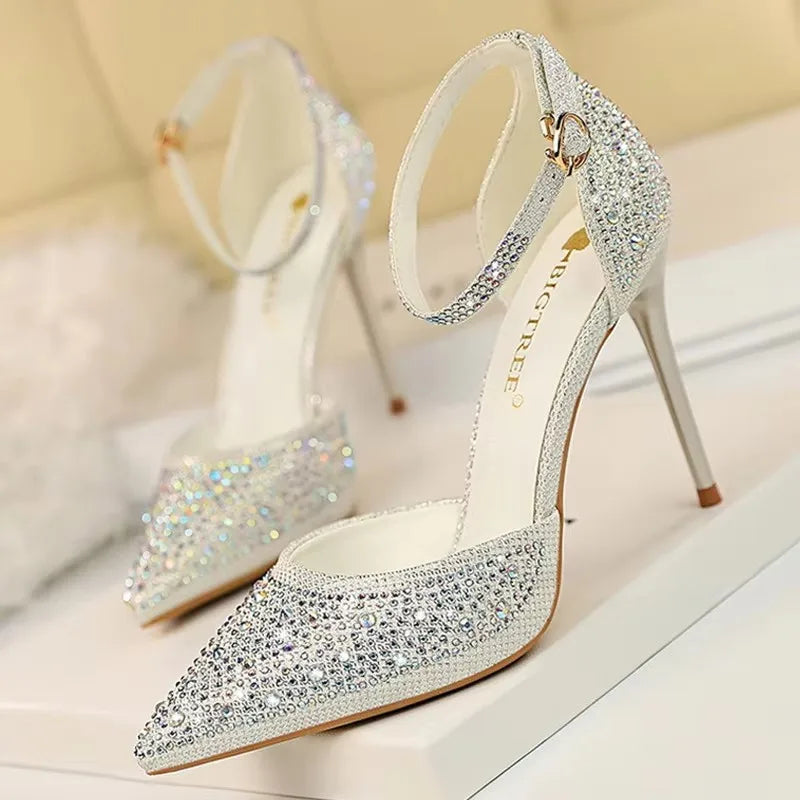 Rhinestone Stiletto Wedding Sandals