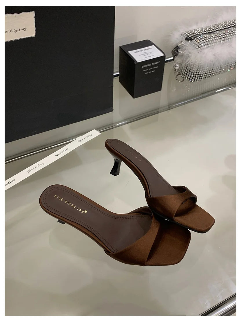 Patent Open Toe Mules
