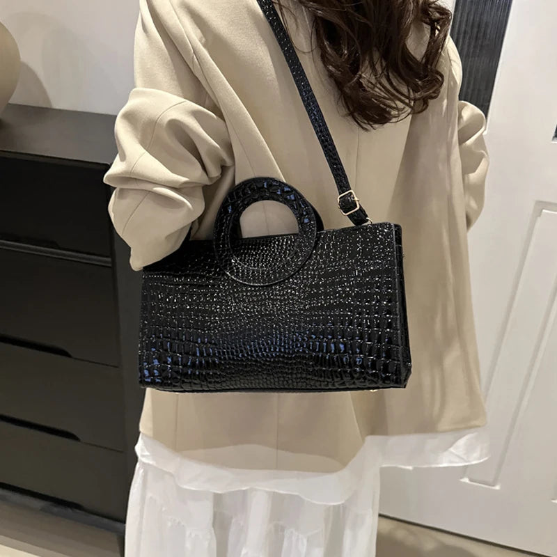 Crocodile Square Shoulder Bag