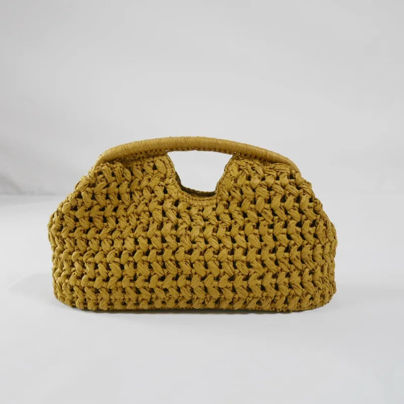Woven Straw Chain Handbag
