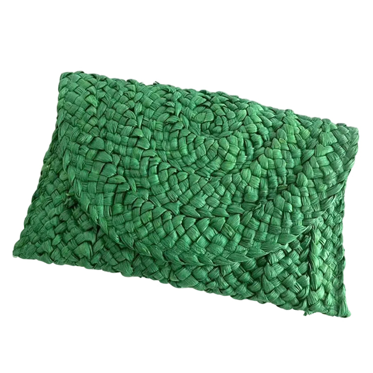 Straw Knitted Envelope Clutch