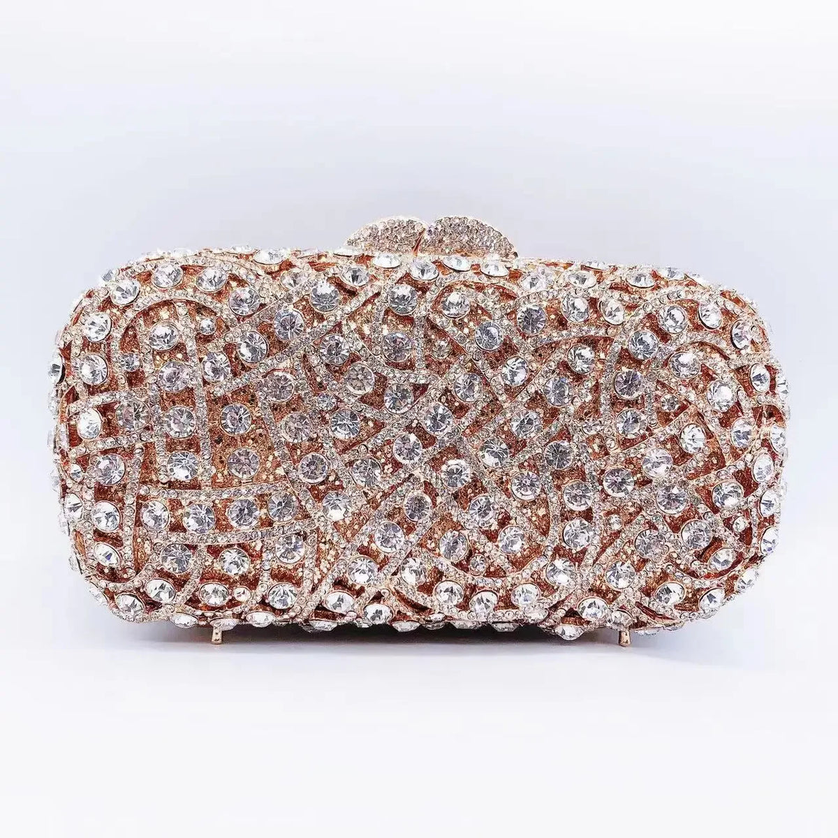 Hollow Rhinestone Tassel Clutch