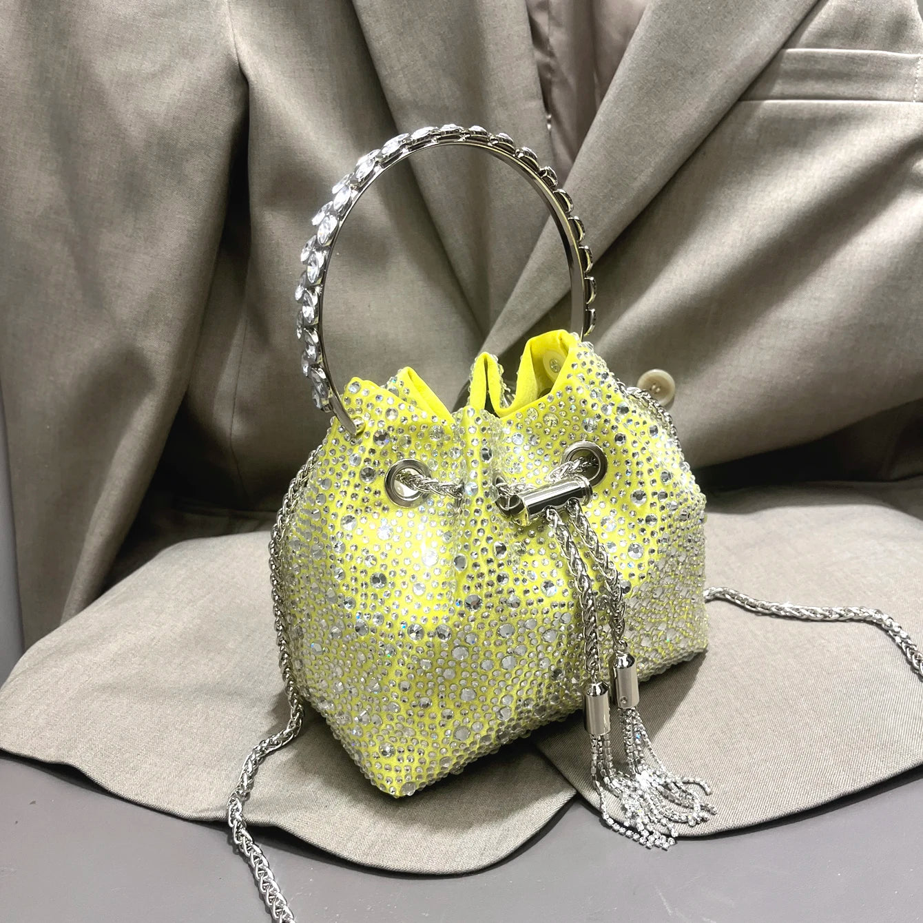 Crystal Bucket Evening Bag