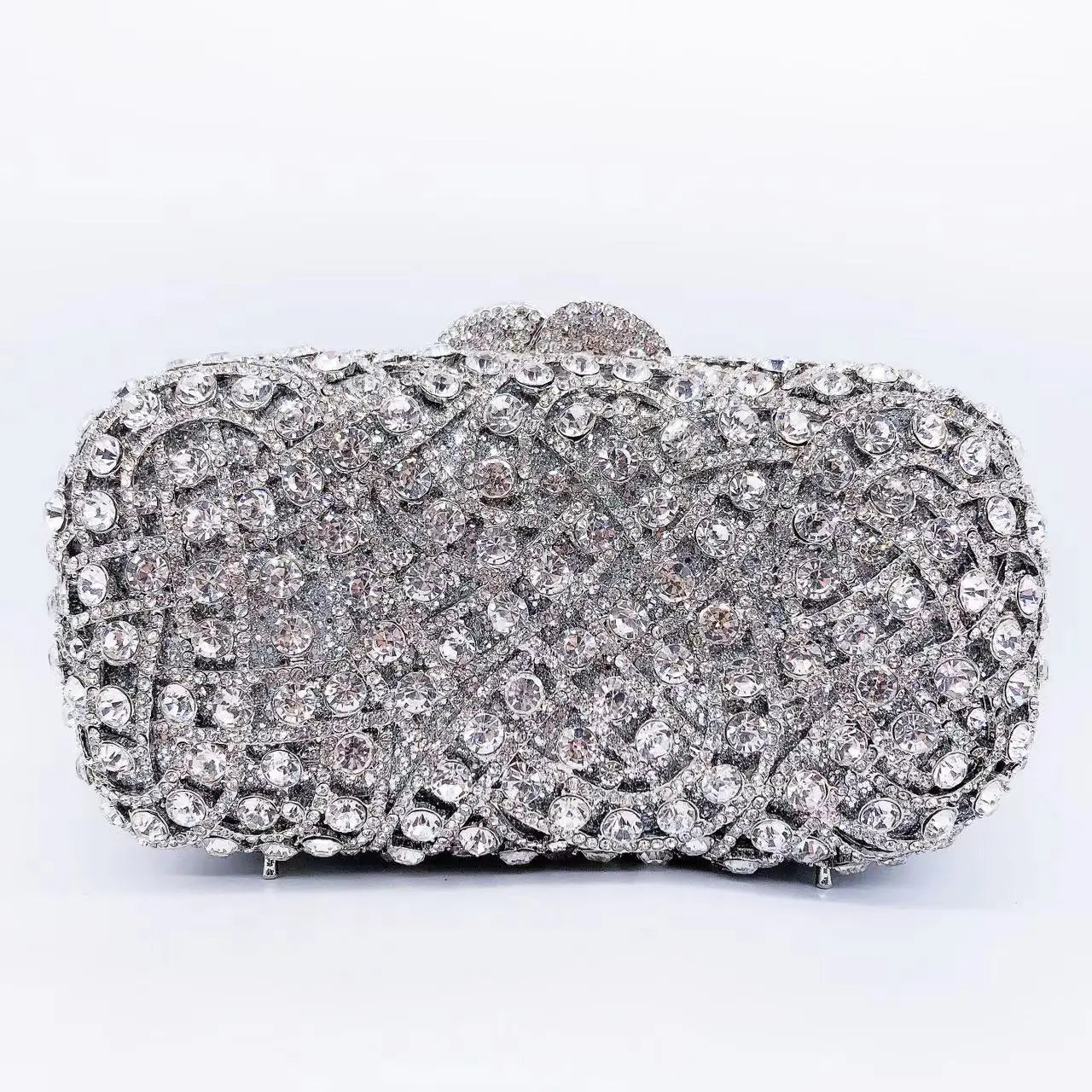 Hollow Rhinestone Tassel Clutch