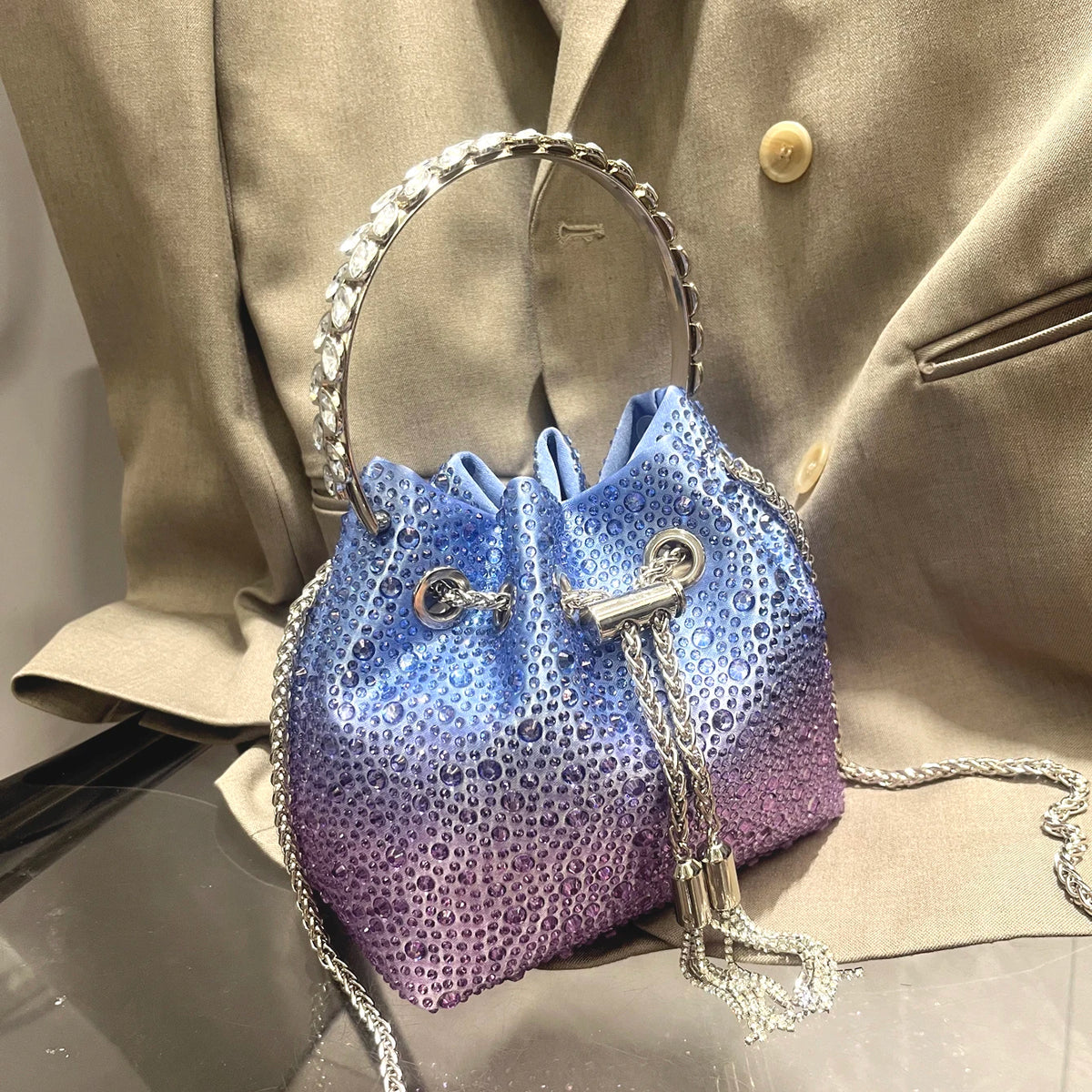 Crystal Bucket Evening Bag