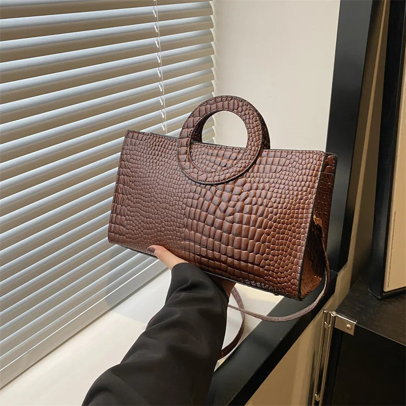Crocodile Square Shoulder Bag