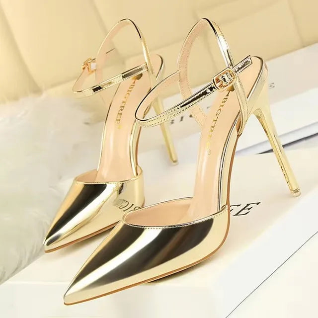 Patent Stiletto Evening Pumps