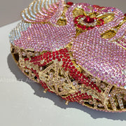 Swan Rhinestone Metal Clutch