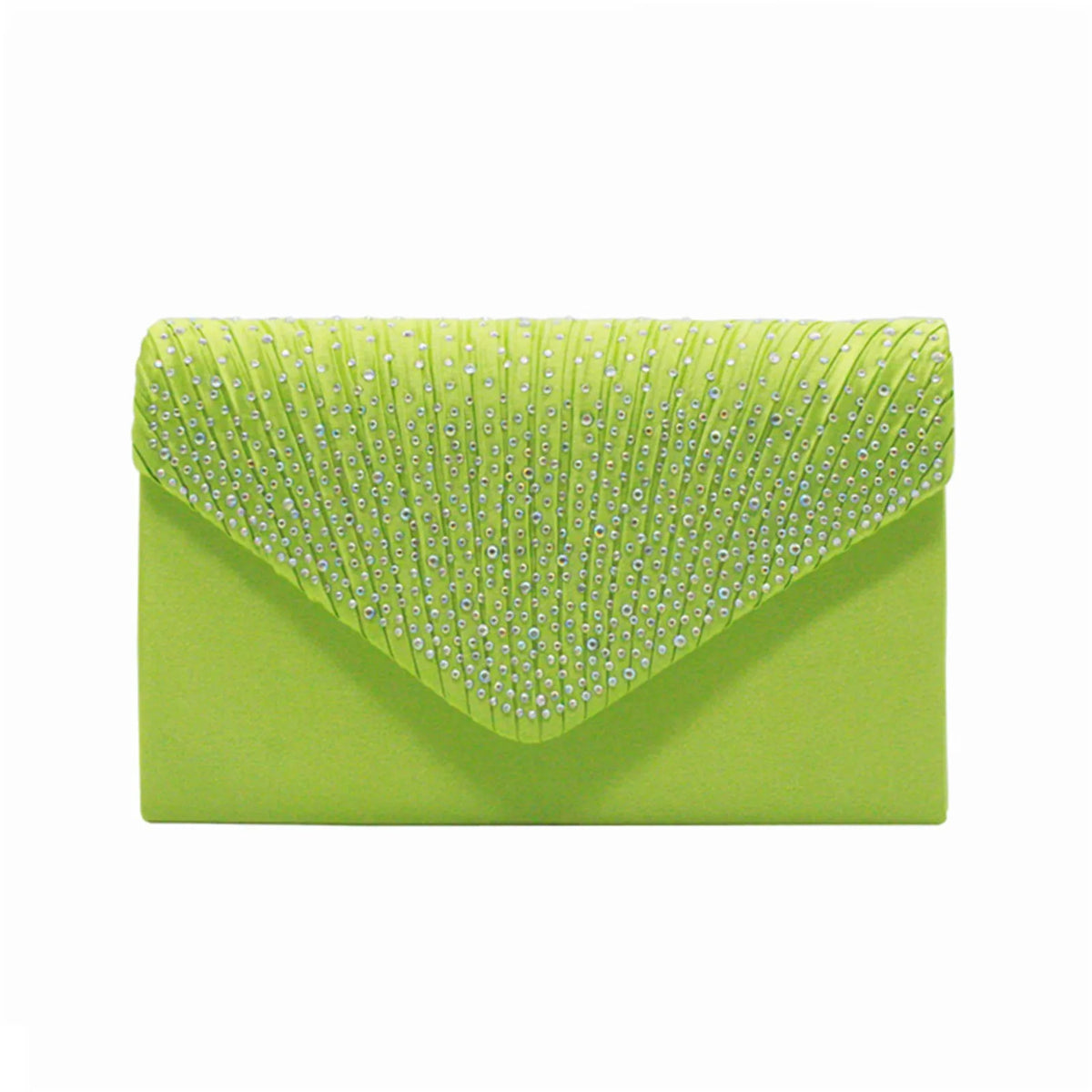 Satin Rhinestone Envelope Clutch