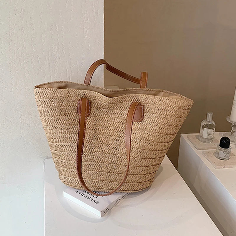 Woven Straw Beach Tote