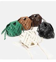 Woven Vegan Leather Tote