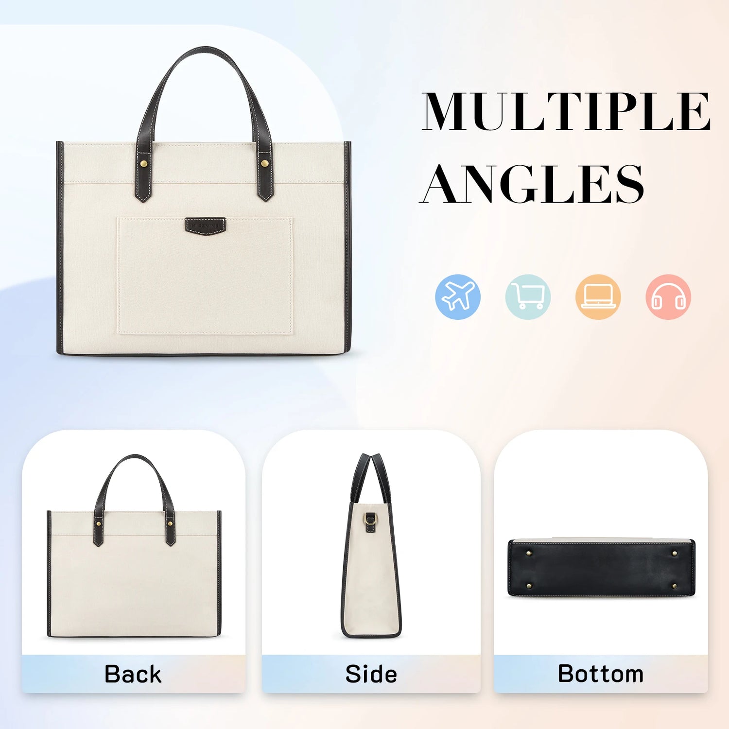 Canvas Laptop Briefcase Tote