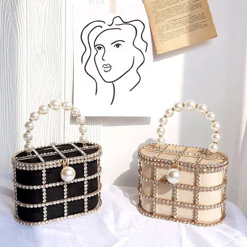 Pearl Metallic Bucket Clutch